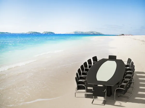 Meeting room in a tropical beach — Stock Photo, Image