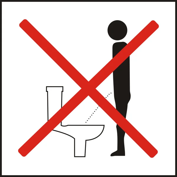 Incorrect position of urinating 3d public sign icon — Stock Photo, Image