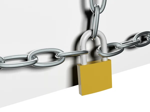 Steel chain lock — Stock Photo, Image