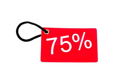 Seventy-five percent paper tag clipart