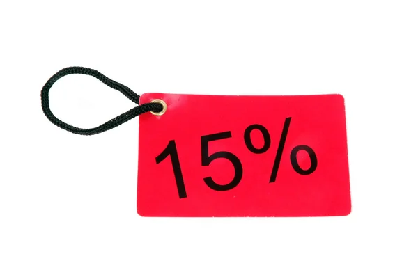 Fifteen percent paper tag — Stock Photo, Image