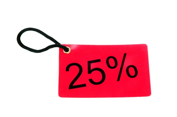 Twenty-five percent paper tag — Stock Photo, Image