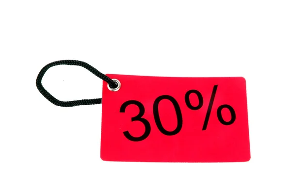 Thirty percent paper tag — Stock Photo, Image