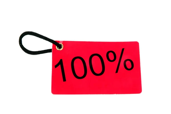 One hundred percent paper tag — Stock Photo, Image