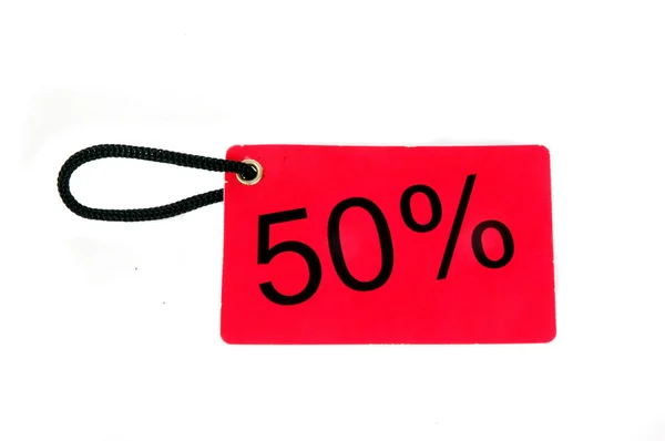 Fifty percent paper tag — Stock Photo, Image