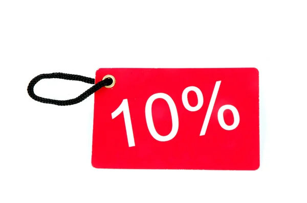 Dziesięć procent czerwony papier tagu — Zdjęcie stockowe