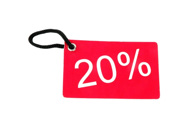Twenty percent paper tag — Stock Photo, Image
