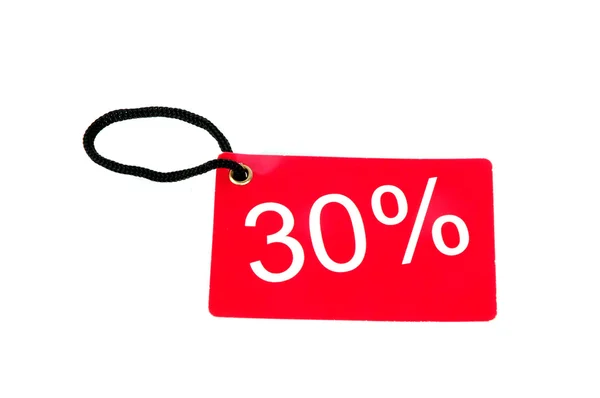 Thirty percent paper tag — Stock Photo, Image