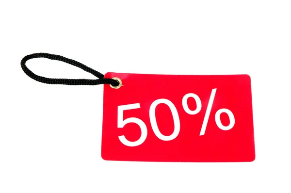 Fifty percent paper tag — Stock Photo, Image