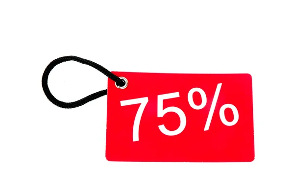 Seventy-five percent paper tag — Stock Photo, Image