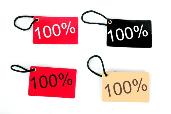 Four types of one hundred percent paper tag — Stock Photo, Image