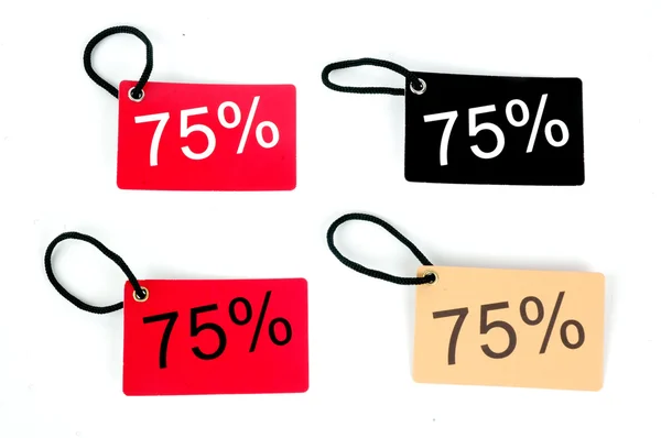 Four types of seventy-five percent paper tag i — Stock Photo, Image