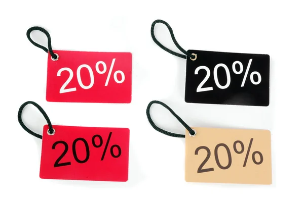 Four types of twenty-five percent paper tag i — Stock Photo, Image