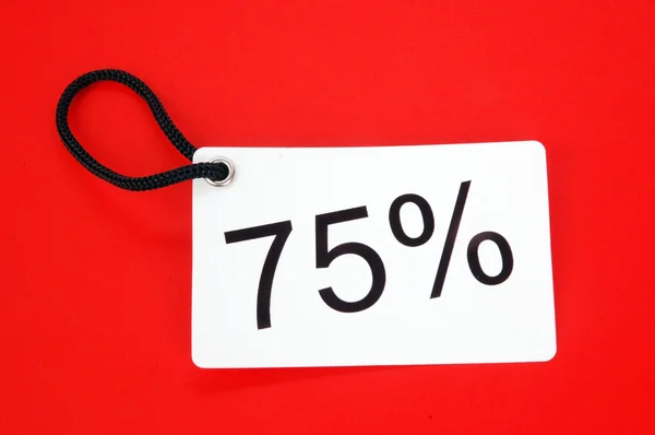 Setenta e cinco por cento etiqueta de papel — Fotografia de Stock