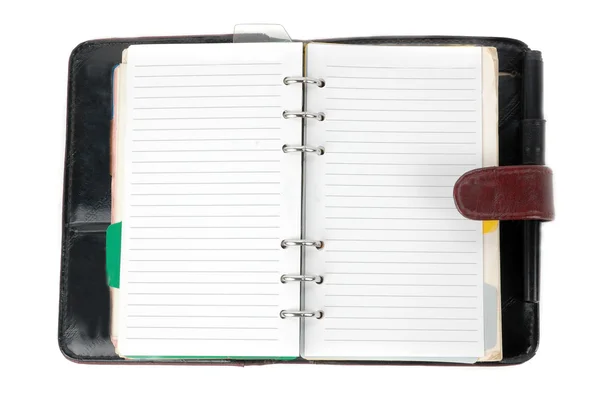 Un cuaderno de cuero marrón abierto —  Fotos de Stock