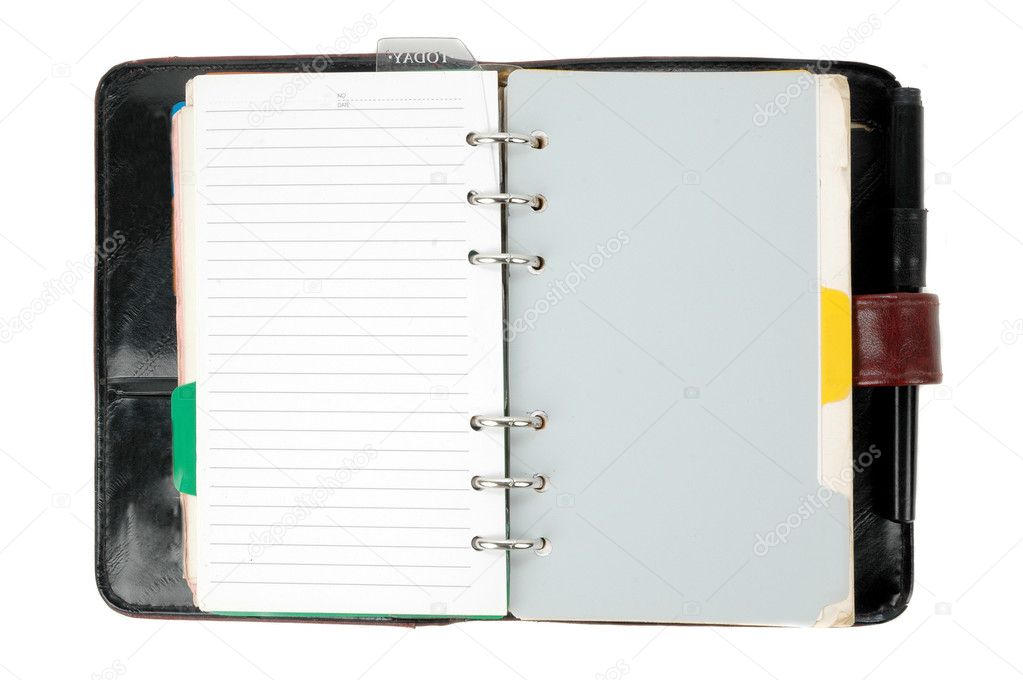A notebook with blank striped paper and gray blank paper