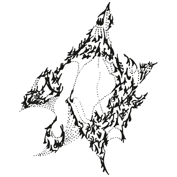 Abstract stylized B & W piranha — стоковый вектор