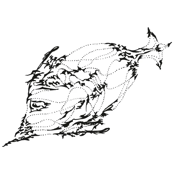 Pesce astratto stilizzato in bianco e nero — Vettoriale Stock