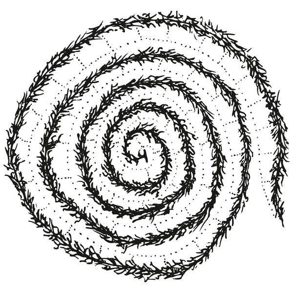 Abstract stylized B & W caterpillar spiral — стоковый вектор