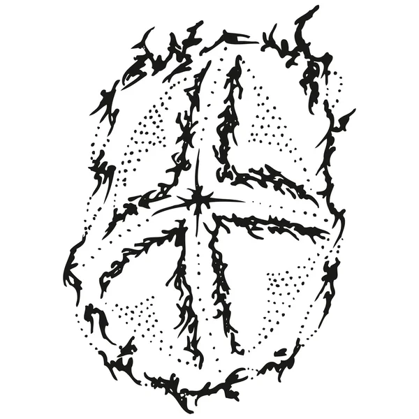Abstract stylized B & W convex shield — стоковый вектор