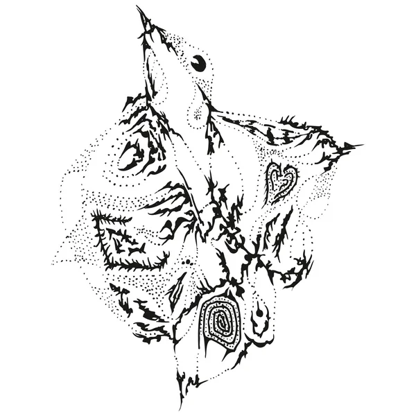 Абстрактний стилізований B&W висхідний птах — стоковий вектор