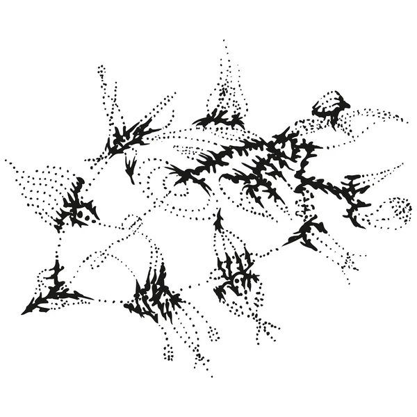 Poisson plat B & W stylisé abstrait — Image vectorielle