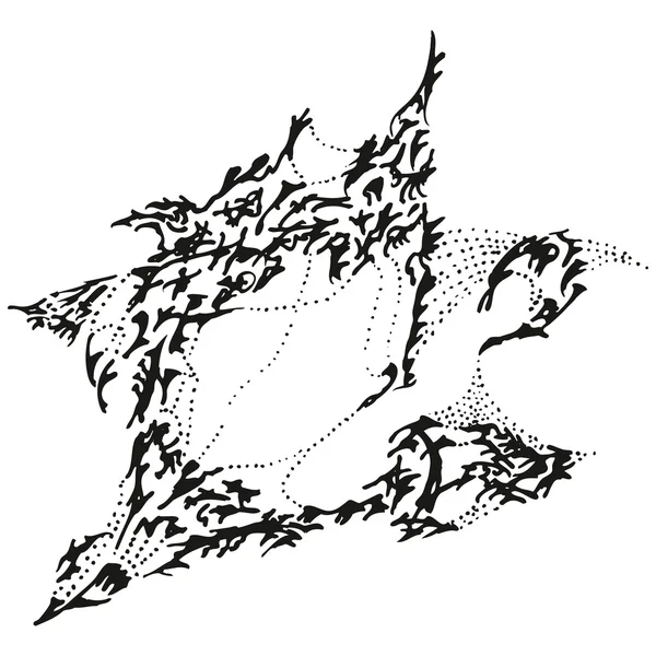 Abstract stylized B & W yawning sparrow — стоковый вектор