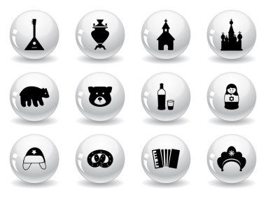 Web buttons, russian icons clipart