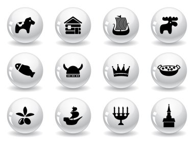 Web buttons, swedish icons clipart