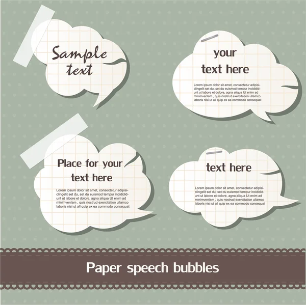 Бумажные пузыри речи — стоковый вектор