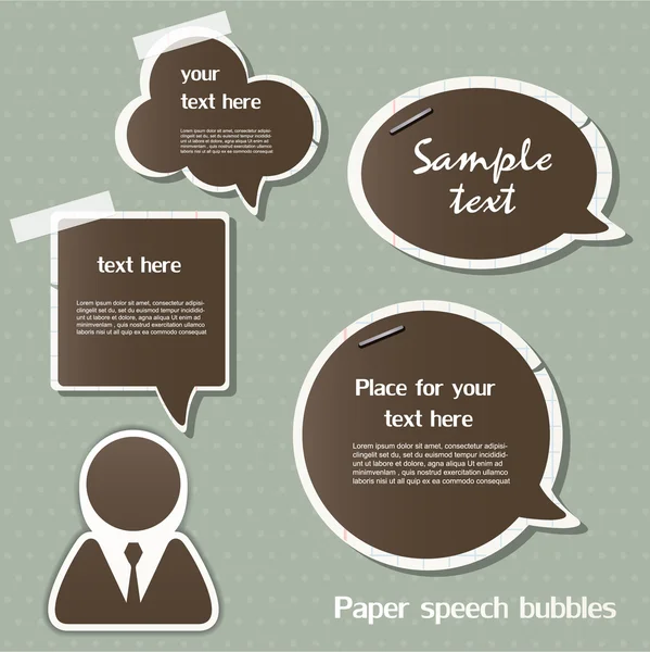 Burbujas de habla de papel — Archivo Imágenes Vectoriales