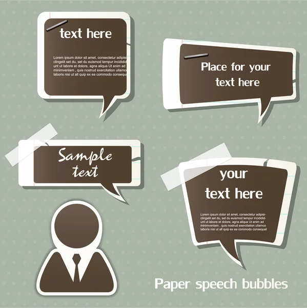 Paper speech bubbles — Stock Vector