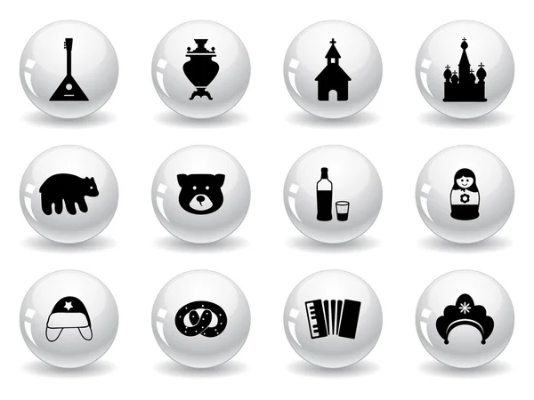 Web-Buttons, russische Symbole — Stockvektor