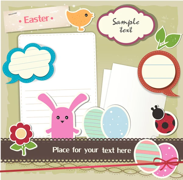 stock vector Easter scrapbook set