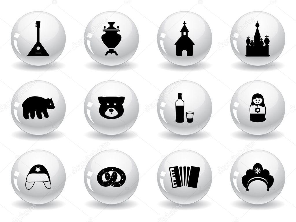 Web buttons, russian icons