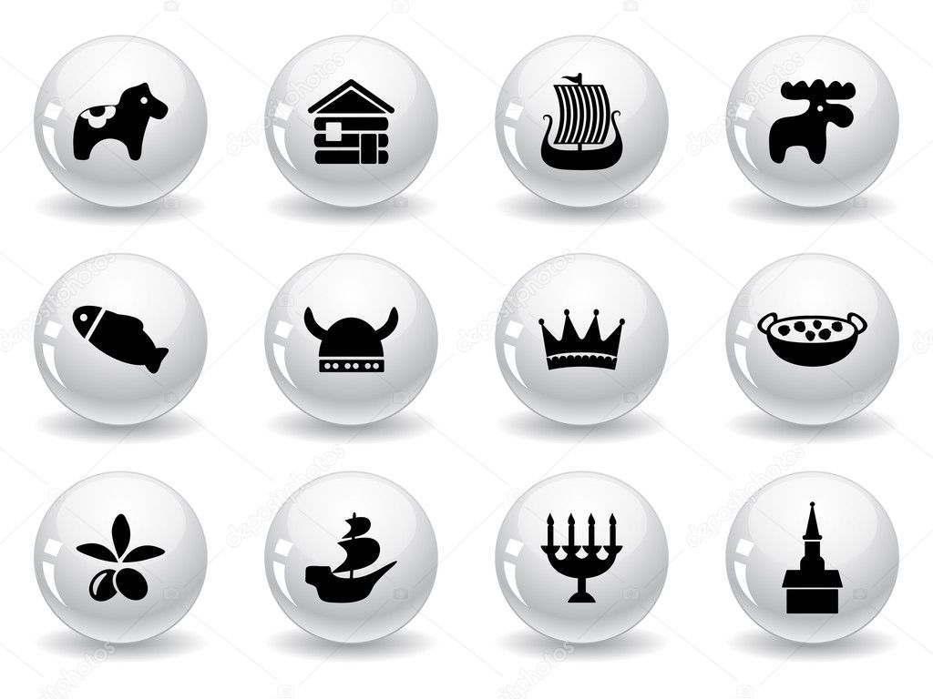 Web buttons, swedish icons