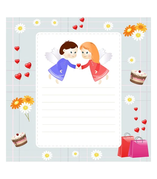 Sevgililer günü kartı — Stok Vektör