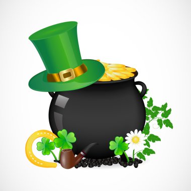 Pot with gold clipart