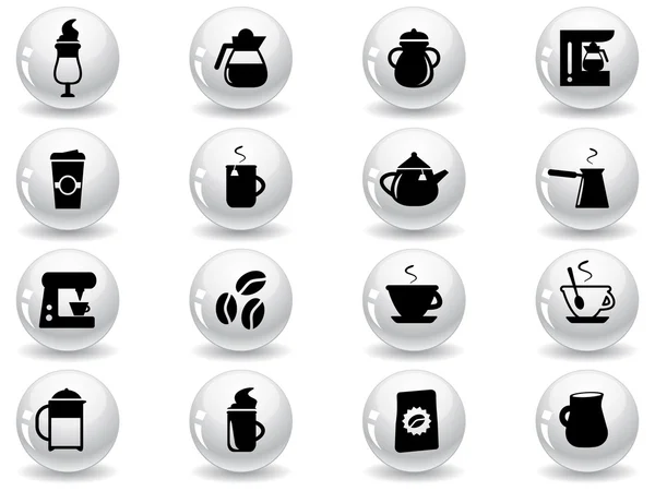 Bottoni web, icone del caffè — Vettoriale Stock