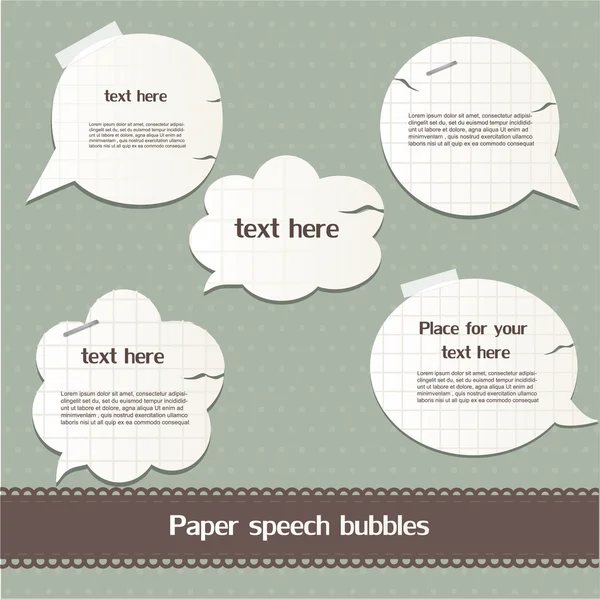 Bulles de discours en papier — Image vectorielle