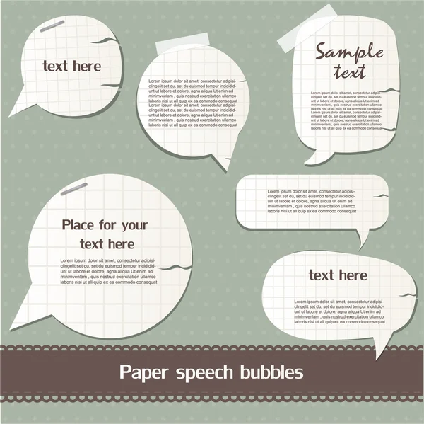 Бумажные пузыри речи — стоковый вектор