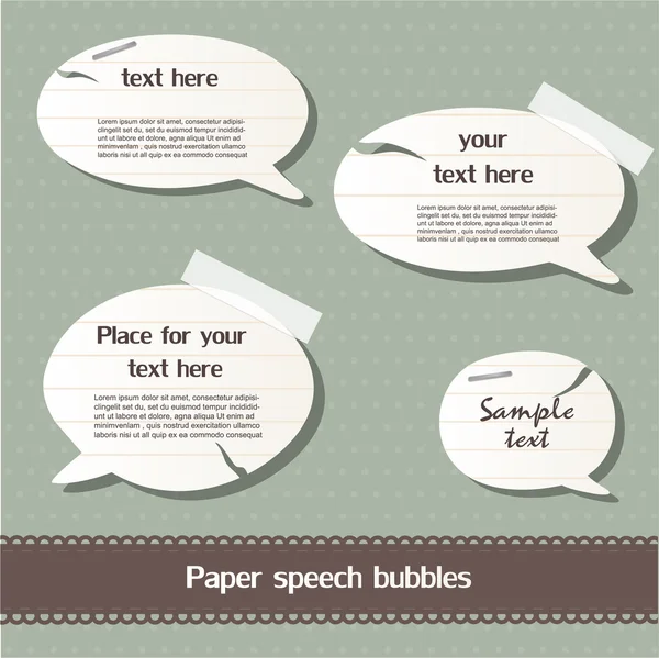 Sprechblasen auf Papier — Stockvektor