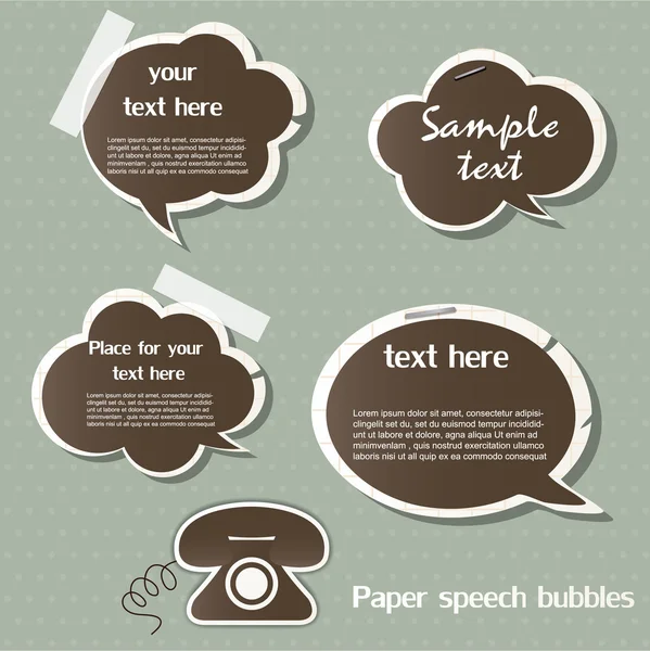 Papier tekstballonnen — Stockvector