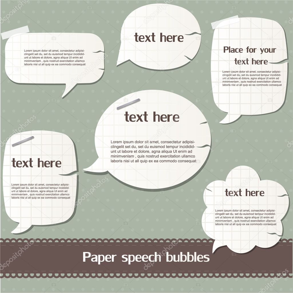 Paper speech bubbles