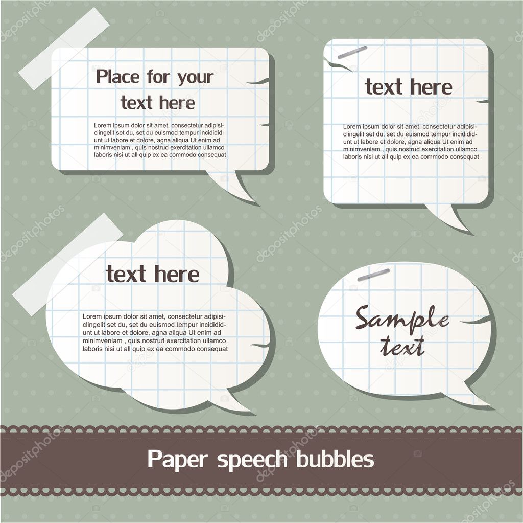 Paper speech bubbles