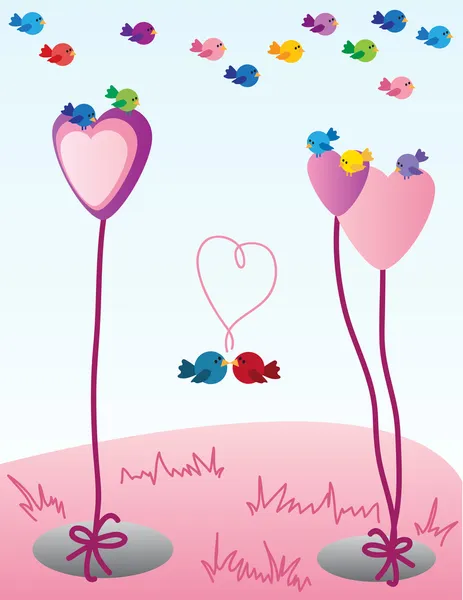 Oiseaux Saint Valentin — Image vectorielle