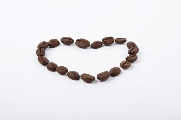 Kaffebønne-hjerte – stockfoto