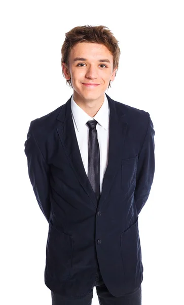 Adolescent garçon dans un costume d'affaires — Photo
