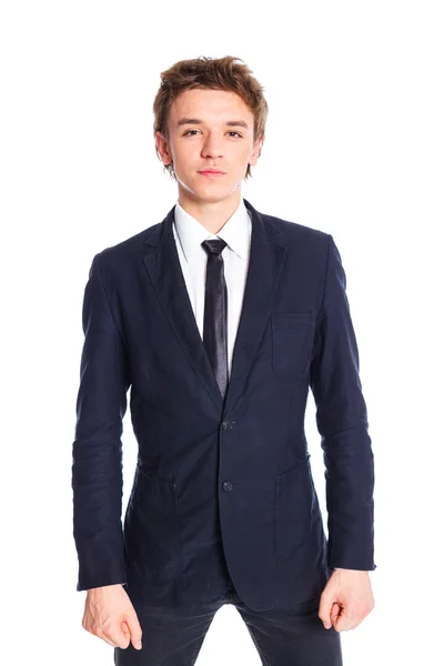 Teenage boy in a business suit — Stock Photo, Image