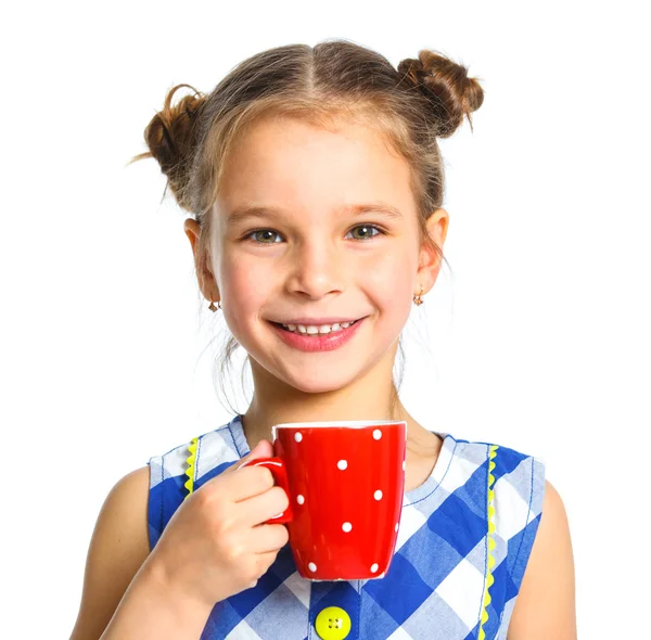 Молодая красивая девушка с чашкой — стоковое фото